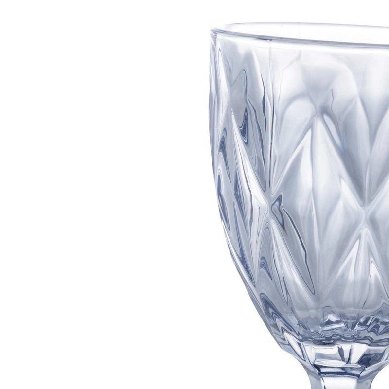 Jogo 4 Taças De Vidro Diamond Blue 325ml