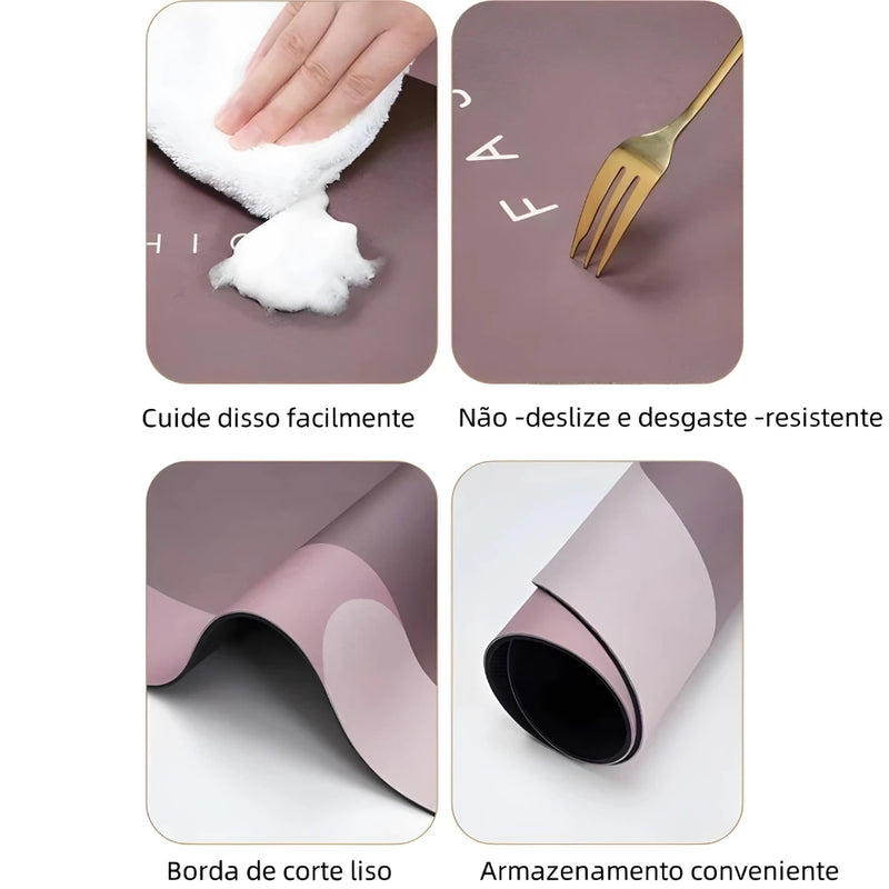 Tapete Absorvente de Secagem Rápida Antiderrapante