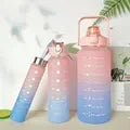 Kit 3 em 1 Garrafas motivacionais fitness academia 300ml 900ml 2 litros