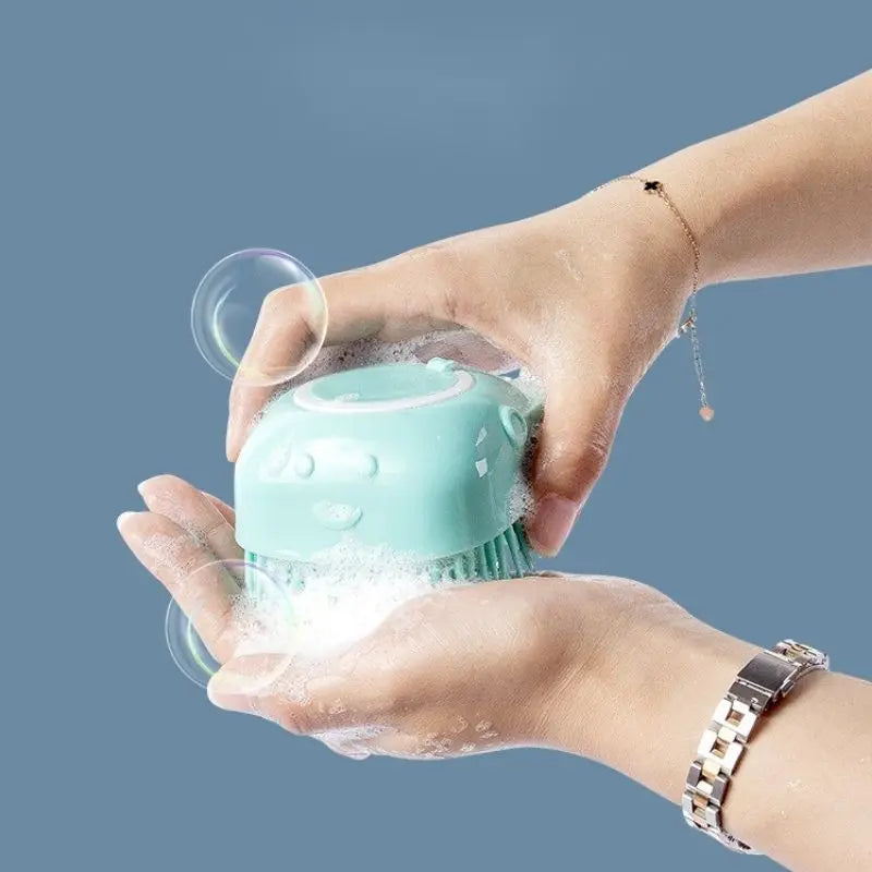 Esponja De Silicone Para Banho Com Dispenser