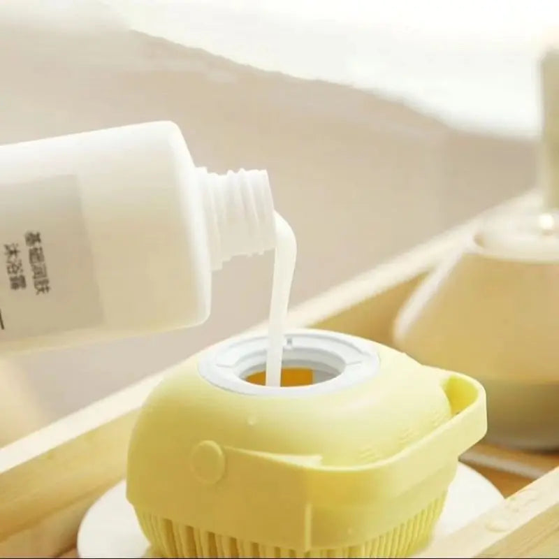 Esponja De Silicone Para Banho Com Dispenser